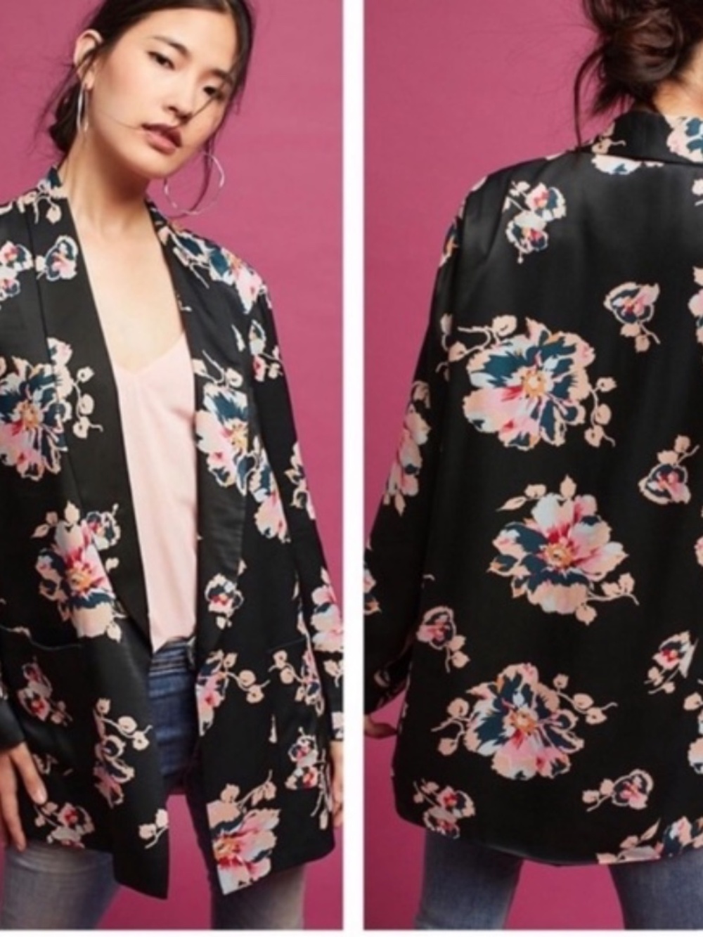 Anthropologie Ett Twa Floral Tavie Blazer - Small